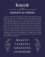 Kallie name meaning wall art by Get Your Story in navy blue
