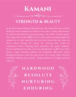Kamani name origin print with meaning and traits in pink