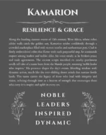 Kamarion name origin print with meaning and traits in gray