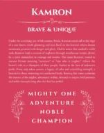 Kamron name origin print with meaning and traits in red