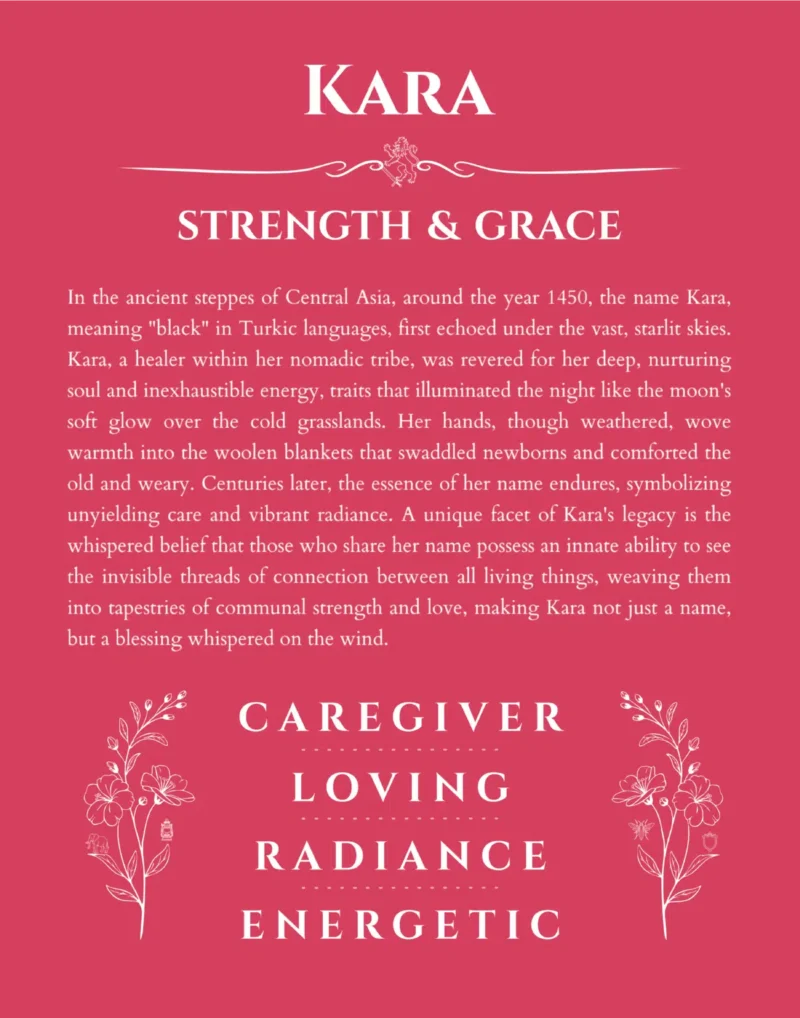 Kara name meaning wall art by Get Your Story in red