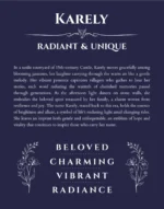 Karely name meaning gift print in navy blue