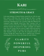 Kari name meaning gift print in dark green