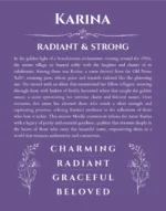 Karina name meaning gift print in purple