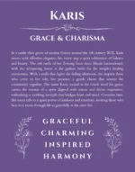 Karis personalized name meaning print in purple