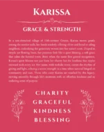 Karissa custom name meaning print in red