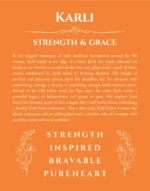 Karli name origin print with meaning and traits in orange