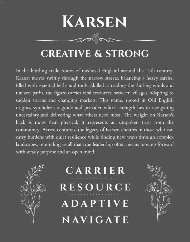 Karsen custom name meaning print in gray