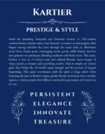 Kartier personalized name art with origin story in deep blue