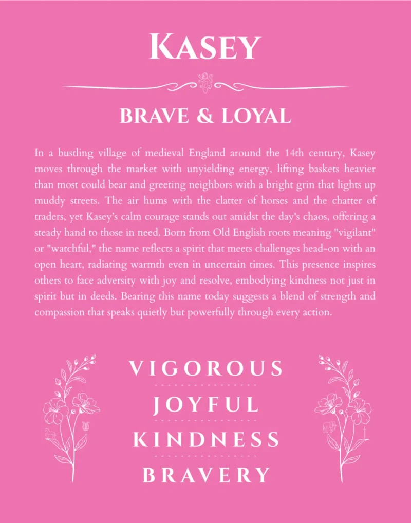 Kasey name meaning gift print in pink