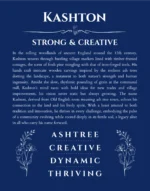 Kashton custom name print for wall display in deep blue