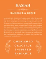 Kasiah name origin print with meaning and traits in orange