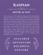 Kaspian personalized name art with origin story in purple