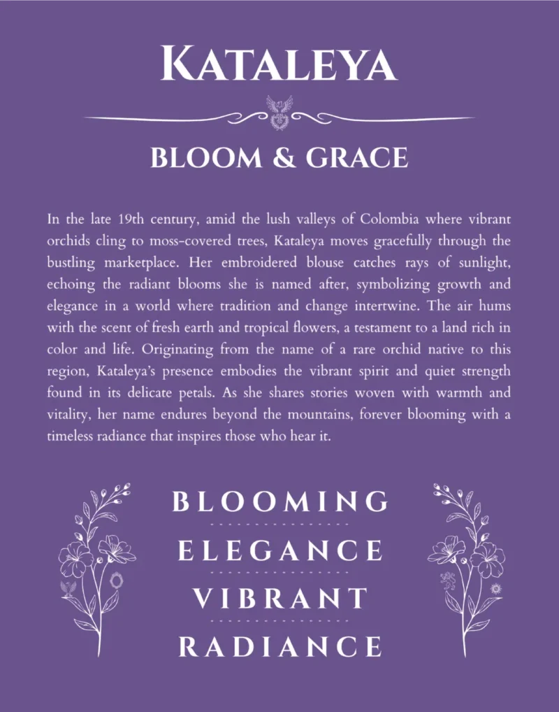 Kataleya personalized name meaning print in purple
