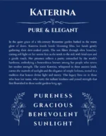 Katerina personalized wall art with the story of your name in deep blue