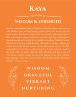 Kaya custom name art showing meaning and origin in orange