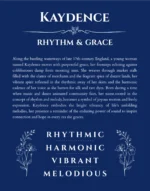 Kaydence personalized name meaning print in deep blue
