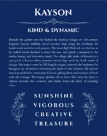 Kayson custom name meaning print in deep blue