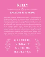 Keely custom name print for wall display in pink