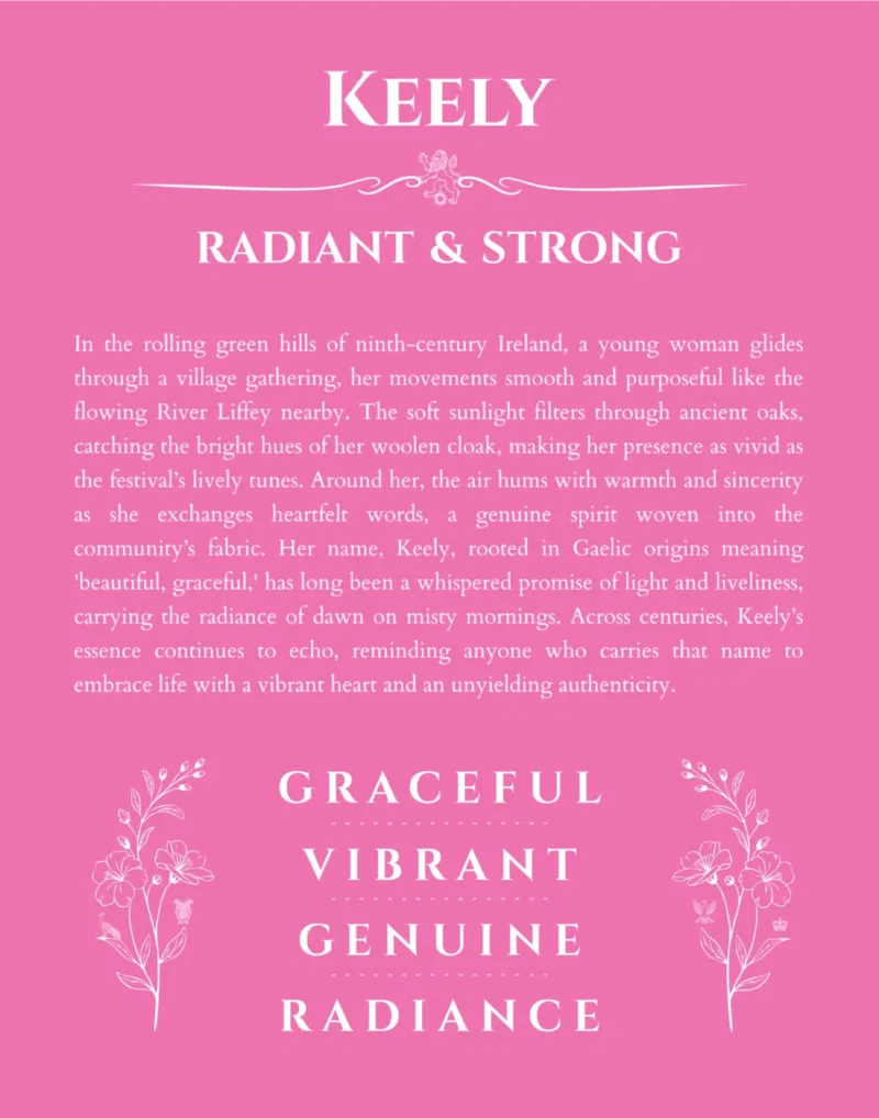 Keely custom name print for wall display in pink