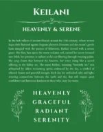 Keilani personalized name meaning print in dark green