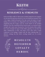 Keith personalized wall art with the story of your name in purple