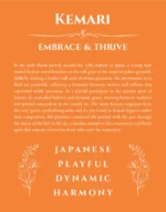 Kemari name origin print with meaning and traits in orange