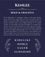 Kenlee personalized name meaning print in navy blue