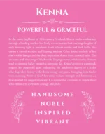 Kenna personalized name meaning print in pink