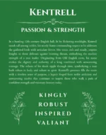 Kentrell personalized name meaning print in dark green