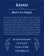 Kenzi custom name meaning print in deep blue
