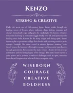 Kenzo personalized name print with origin and traits in purple