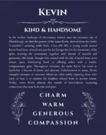 Kevin custom name meaning print in navy blue