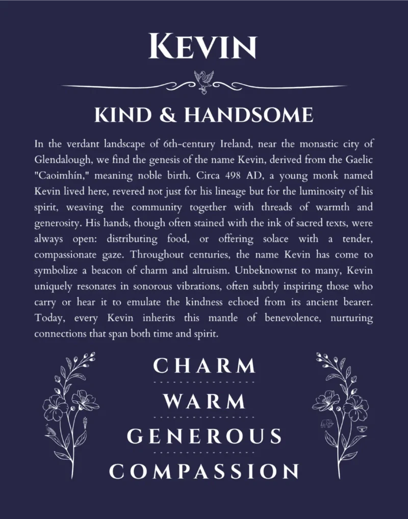 Kevin custom name meaning print in navy blue