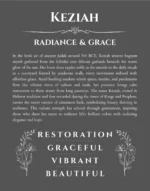 Keziah custom name art showing meaning and origin in gray