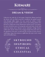 Khmari personalized name print with origin and traits in purple