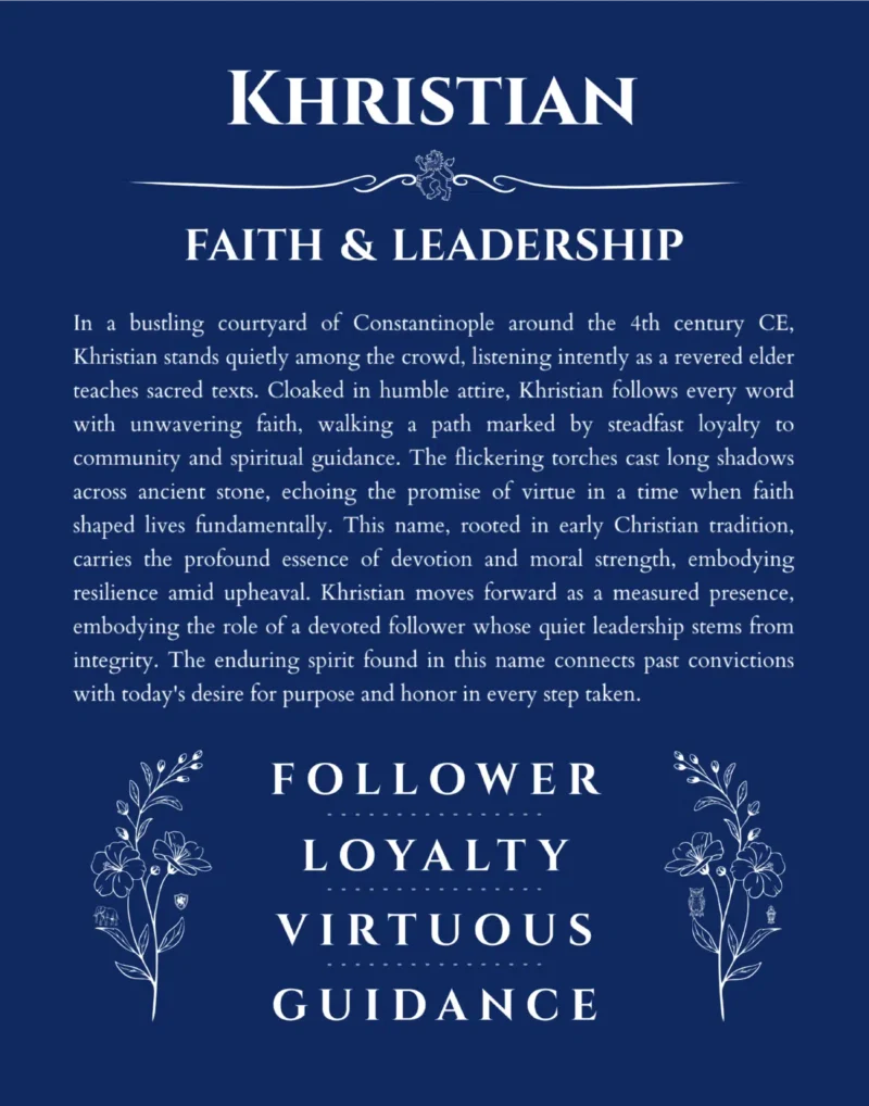 Khristian custom name meaning print in deep blue