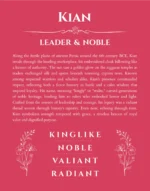 Kian custom name art showing meaning and origin in red
