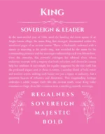 King name meaning wall art by Get Your Story in pink