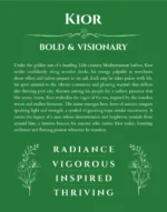Kior personalized wall art with the story of your name in dark green