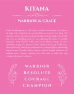 Kitana custom name art showing meaning and origin in pink