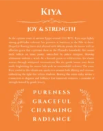 Kiya personalized name print with origin and traits in orange