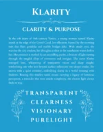 Klarity custom name art showing meaning and origin in blue