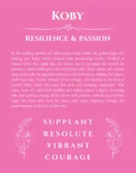 Koby personalized wall art with the story of your name in pink