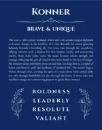 Konner custom name art showing meaning and origin in deep blue