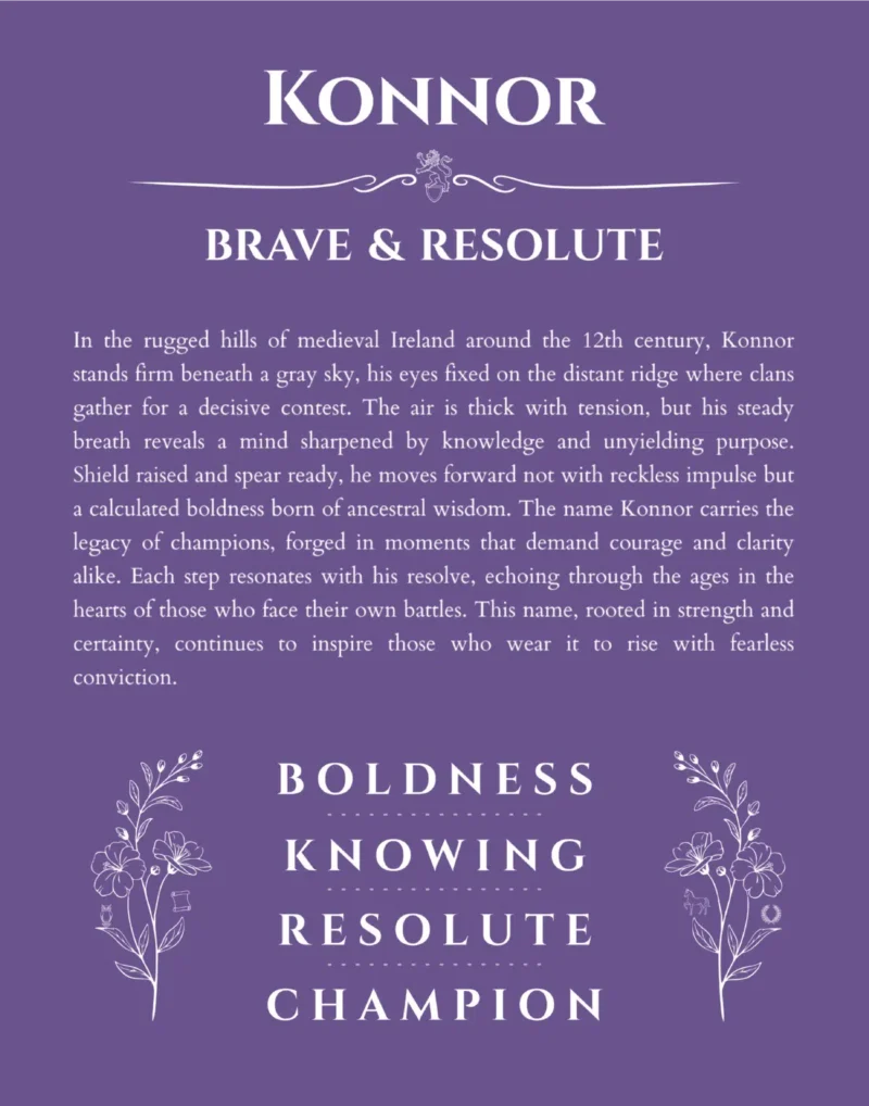 Konnor name meaning wall art by Get Your Story in purple