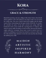 Kora name meaning gift print in navy blue