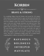 Korbin personalized name meaning print in gray