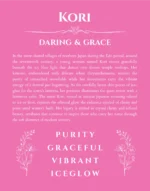 Kori personalized wall art with the story of your name in pink