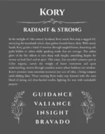 Kory custom name meaning print in gray